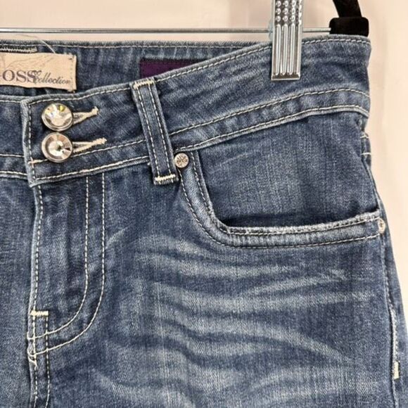 Vigoss Women's Mid-Rise Cuffed Fit Capri Jeans Blue Denim Medium Wash Size 9 - Picture 5 of 11